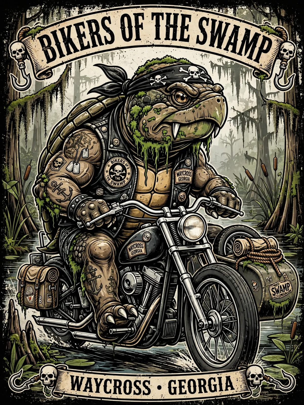 Bikers of the Swamp – Waycross, Georgia Art Print